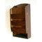 Dark Walnut Wall Mount Mail Organizer with Key Hooks and Adjustable Shelf